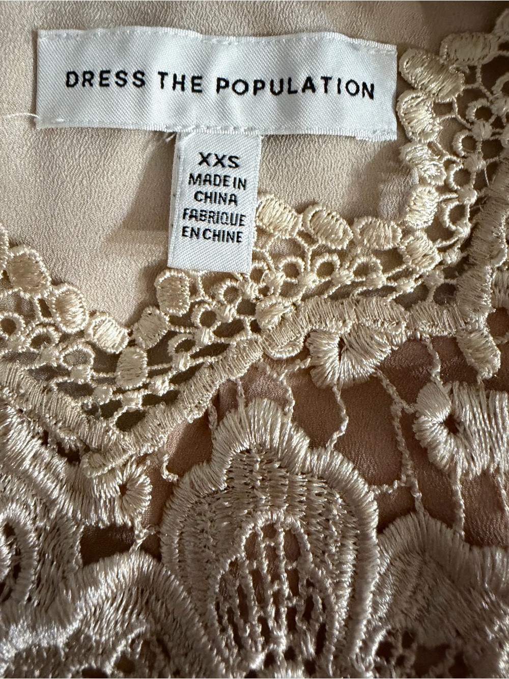Dress the Population Beige Lace Midi Dress - Picture 14 of 16
